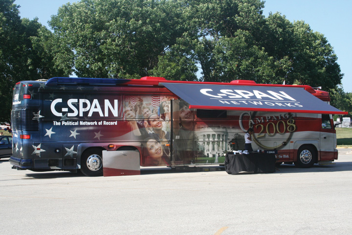 Photo of a C-SPAN bus in 2008.