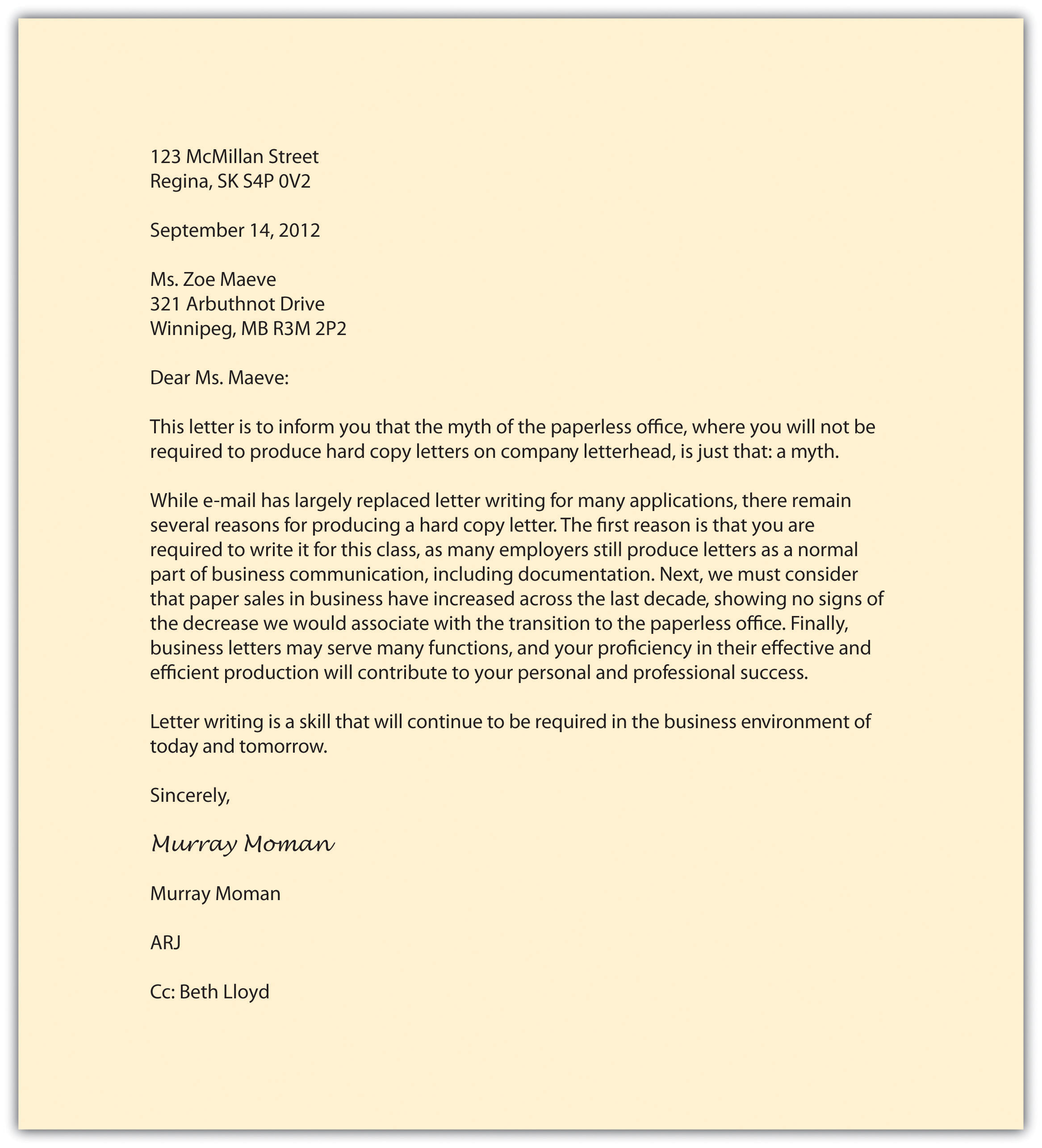 Business Letter Format Initials At The Bottom | Sample Business Letter