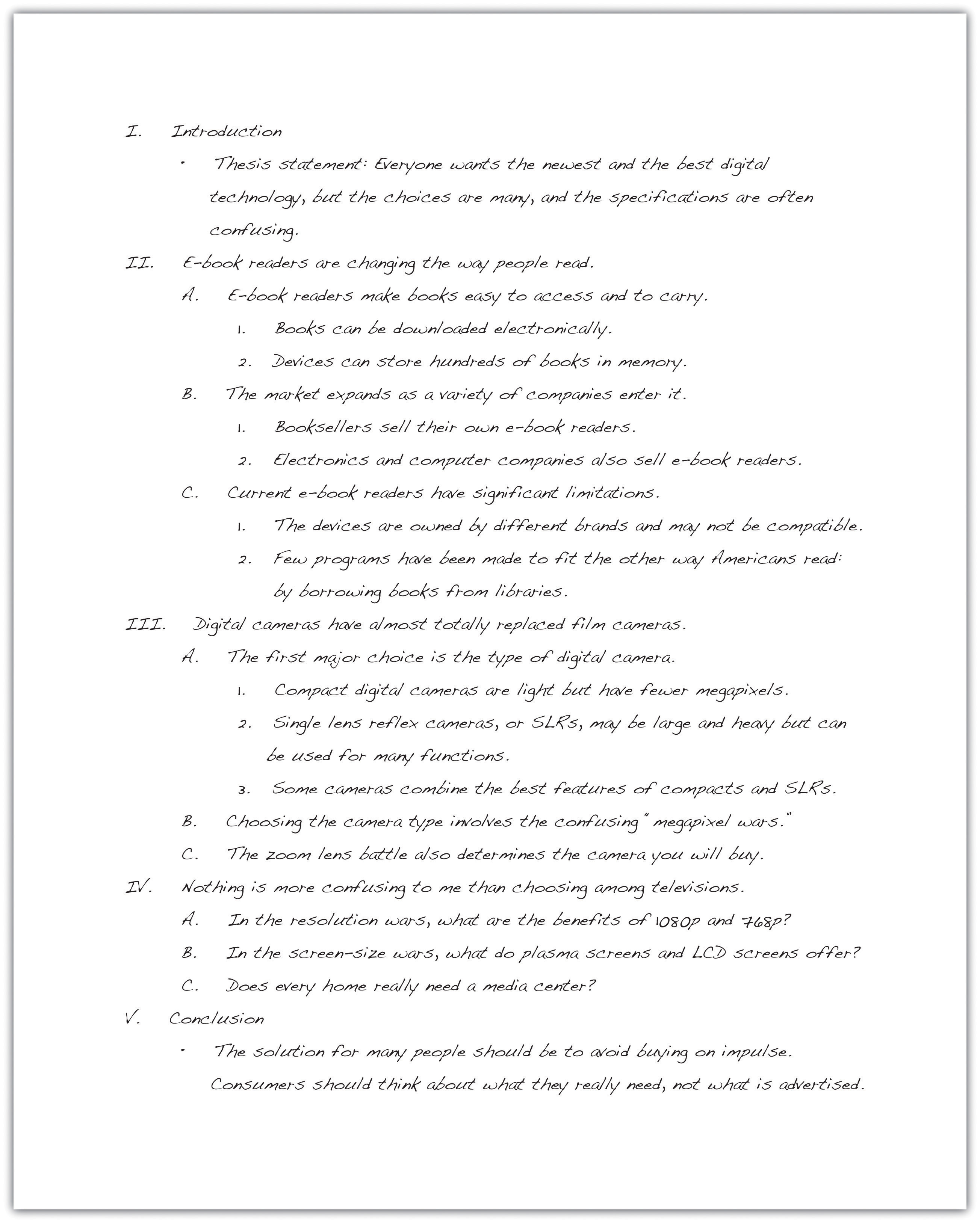 Essay response format