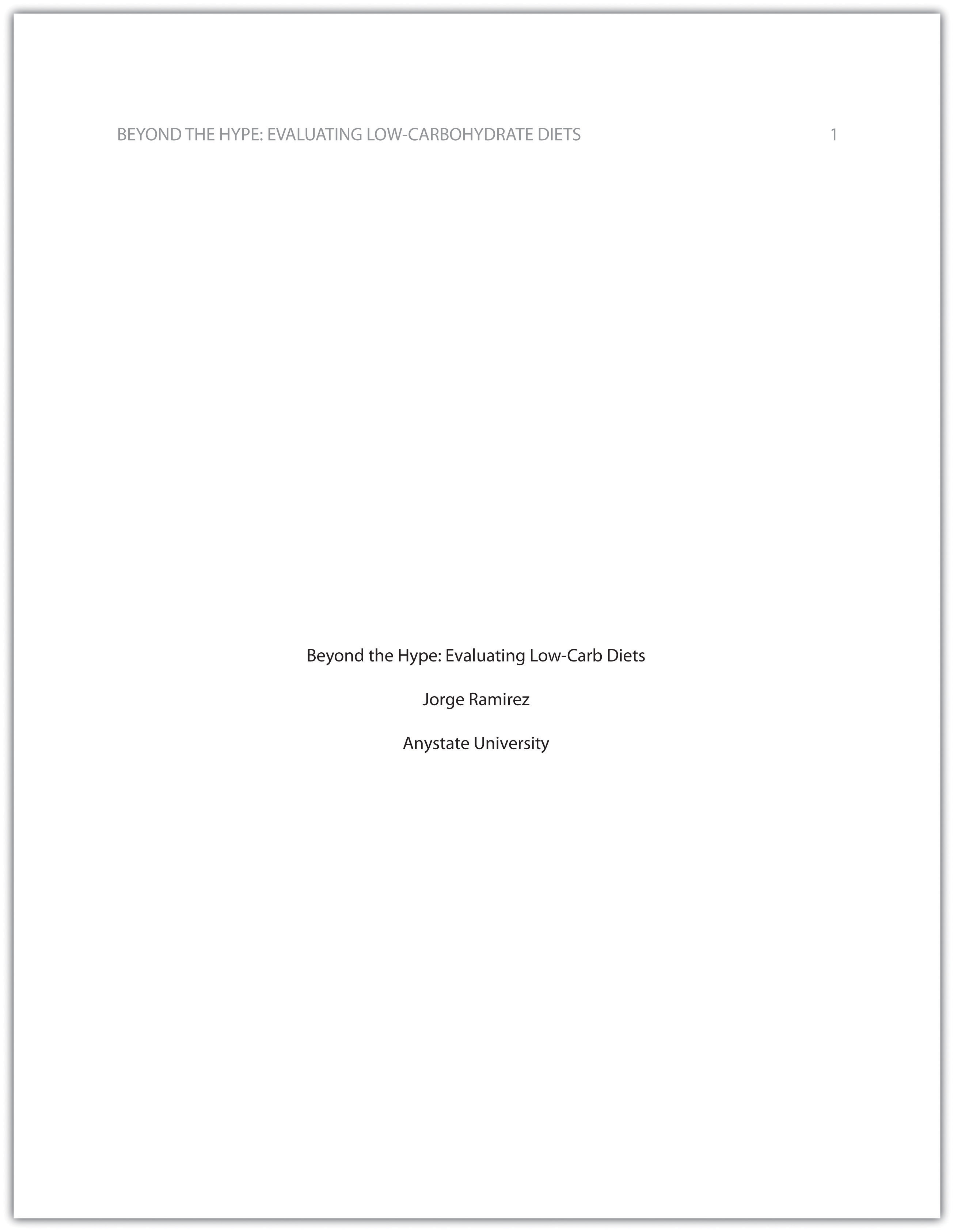 Free sample term paper title page