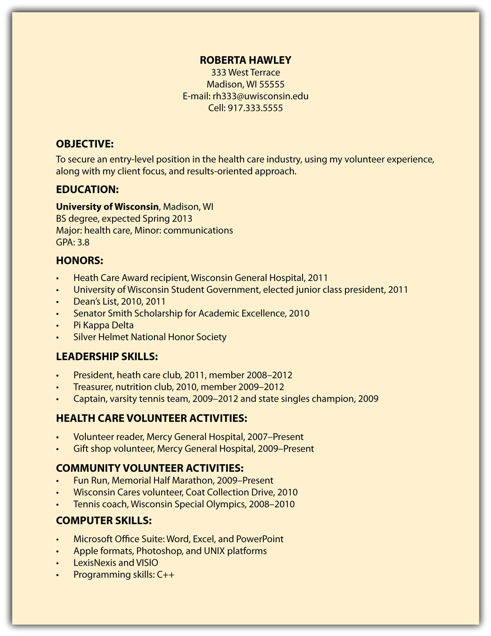 Front desk manager resume