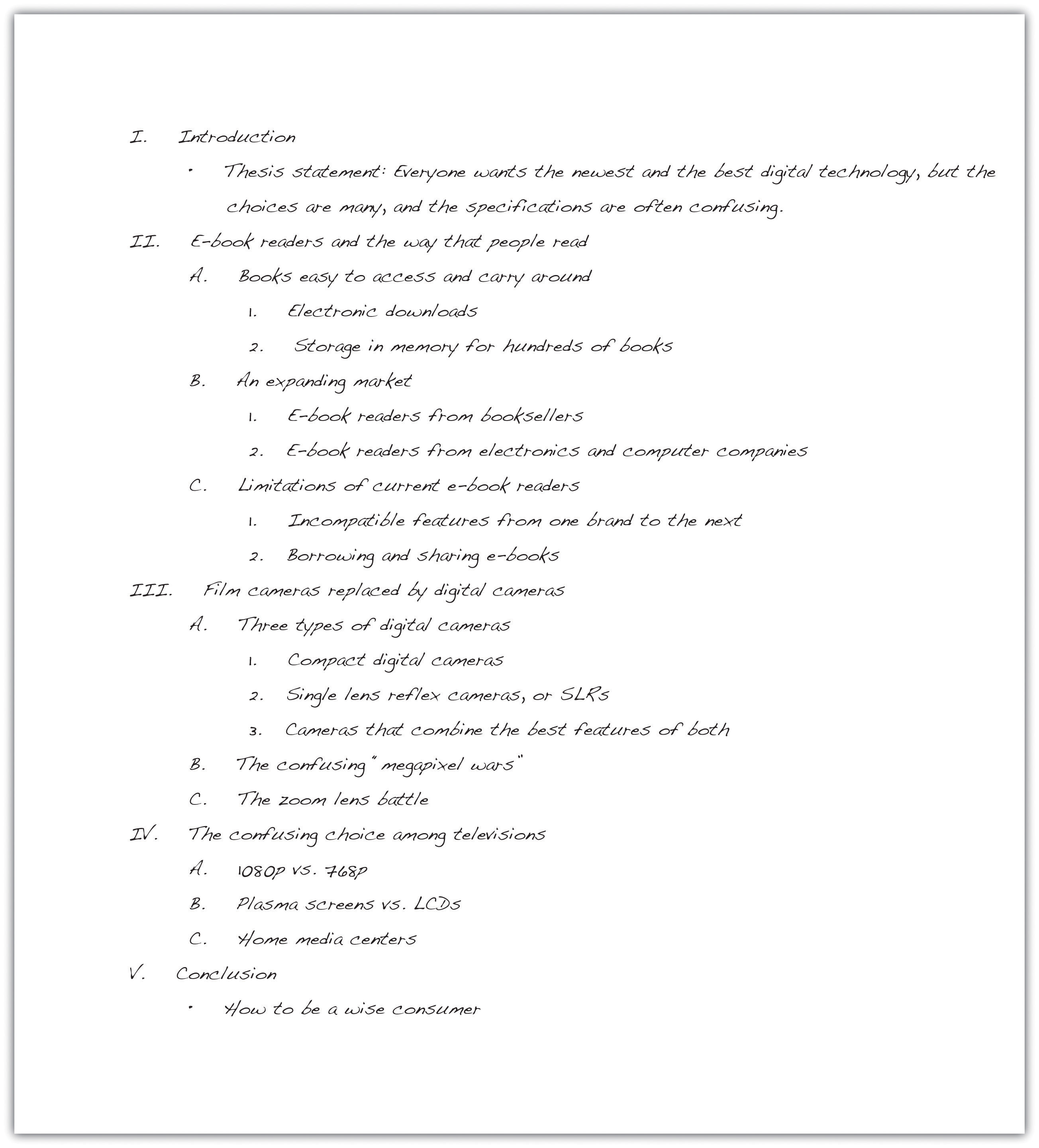 examples form textual statistics Outlining