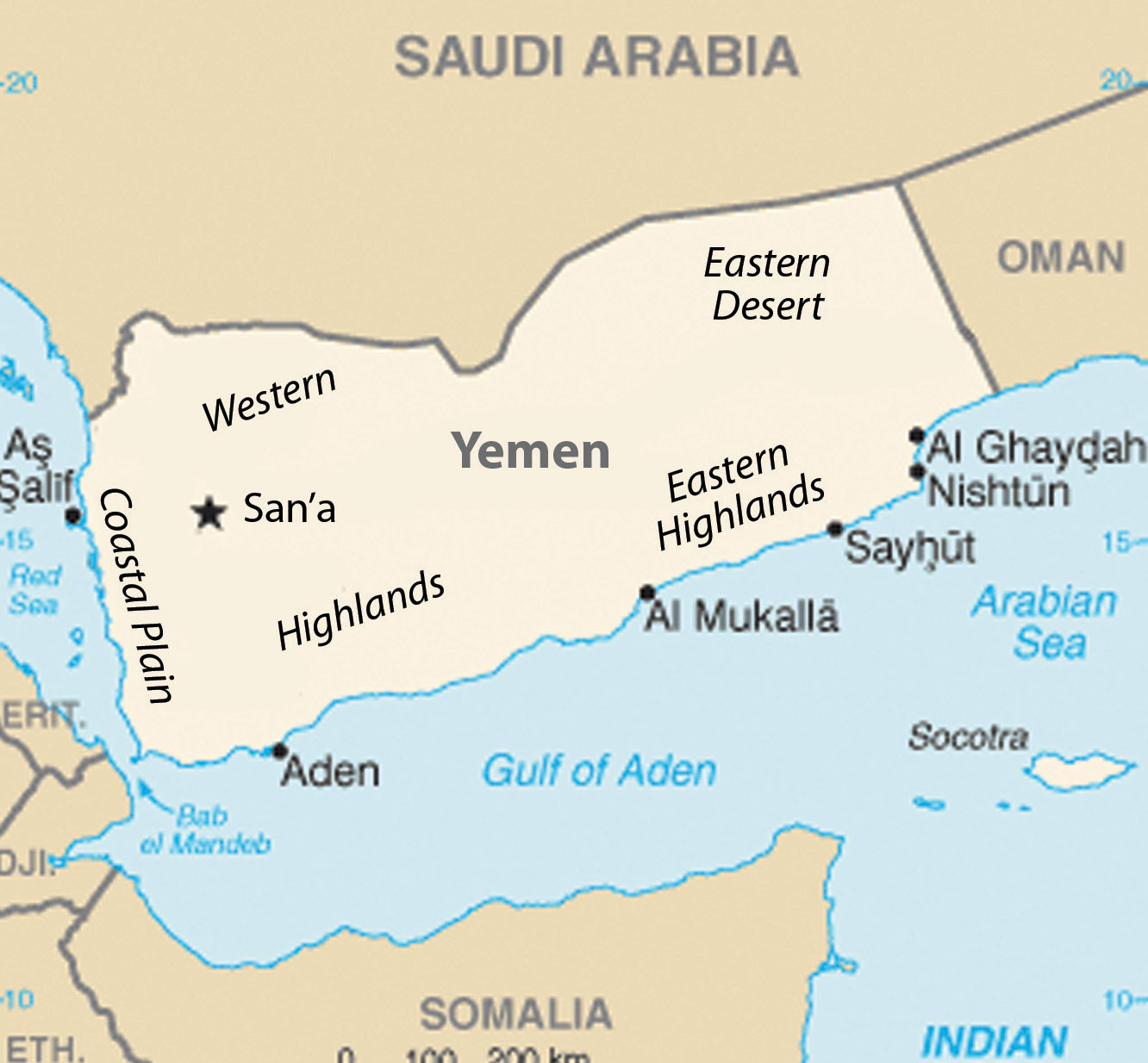 physical map of southwest asia water