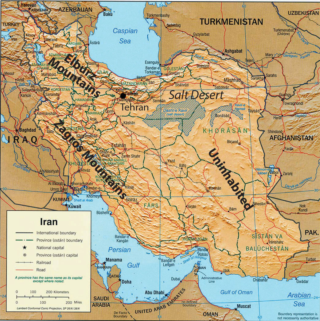 Physical Map Of Southwest Asia