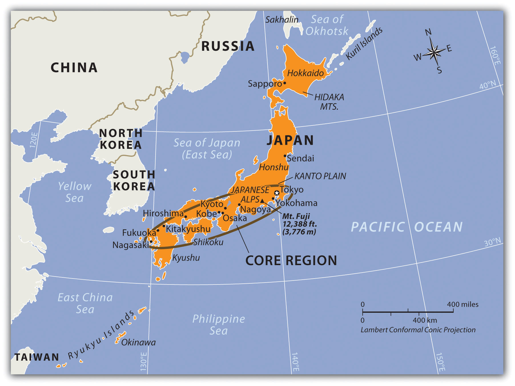 Japan and Korea (North and South)