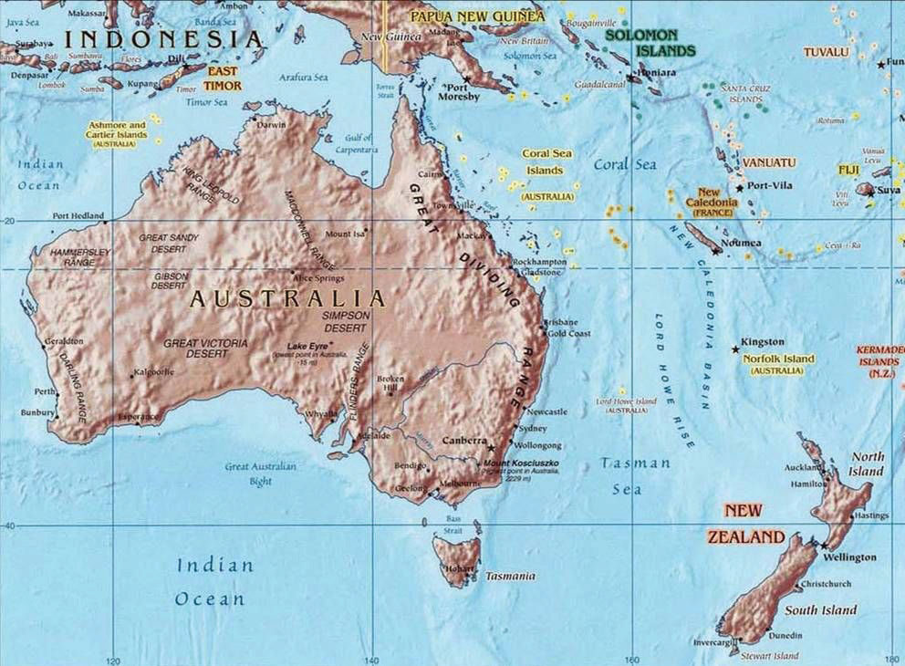 Tasman Sea On World Map