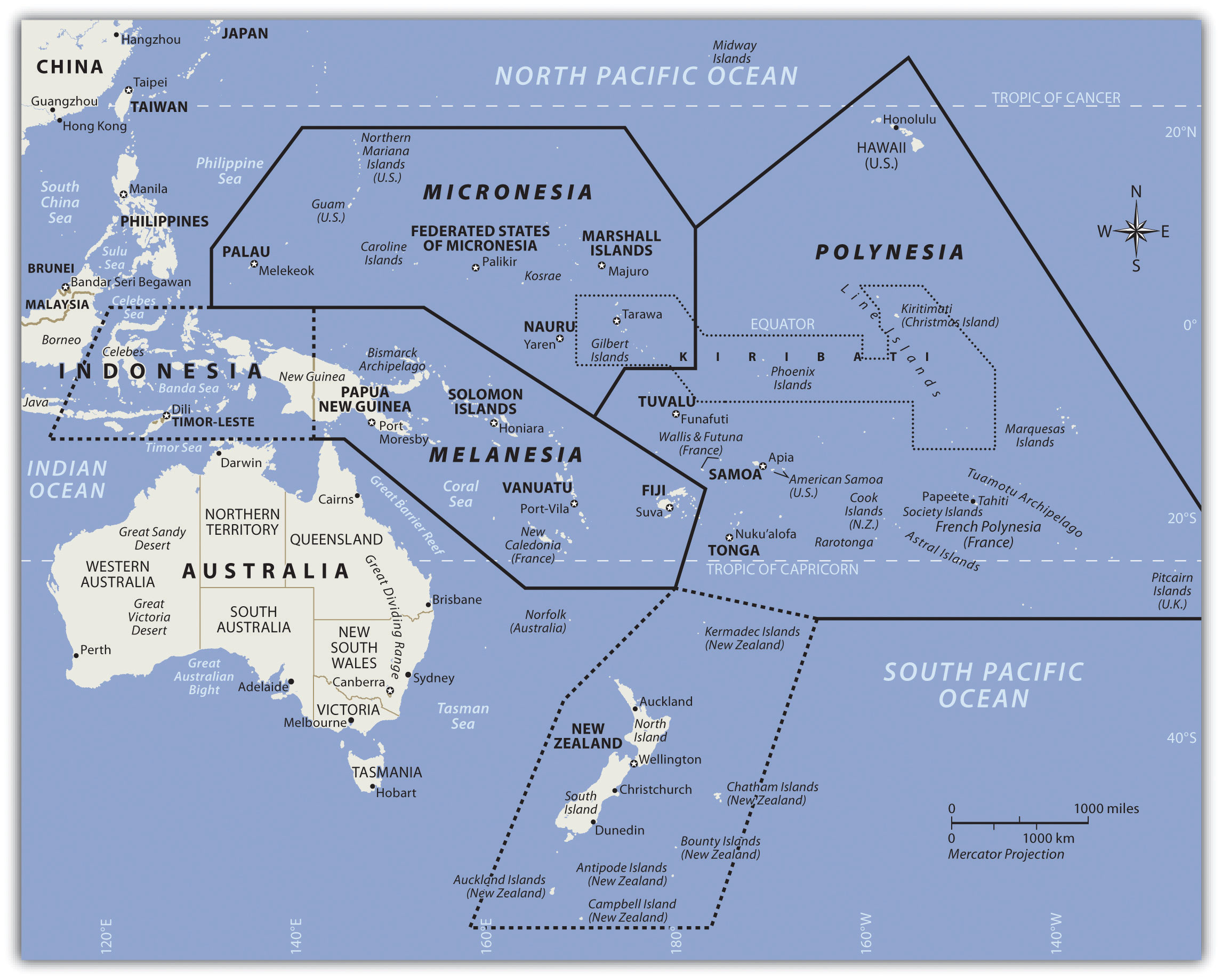 Австралия Меланезия Полинезия Микронезия