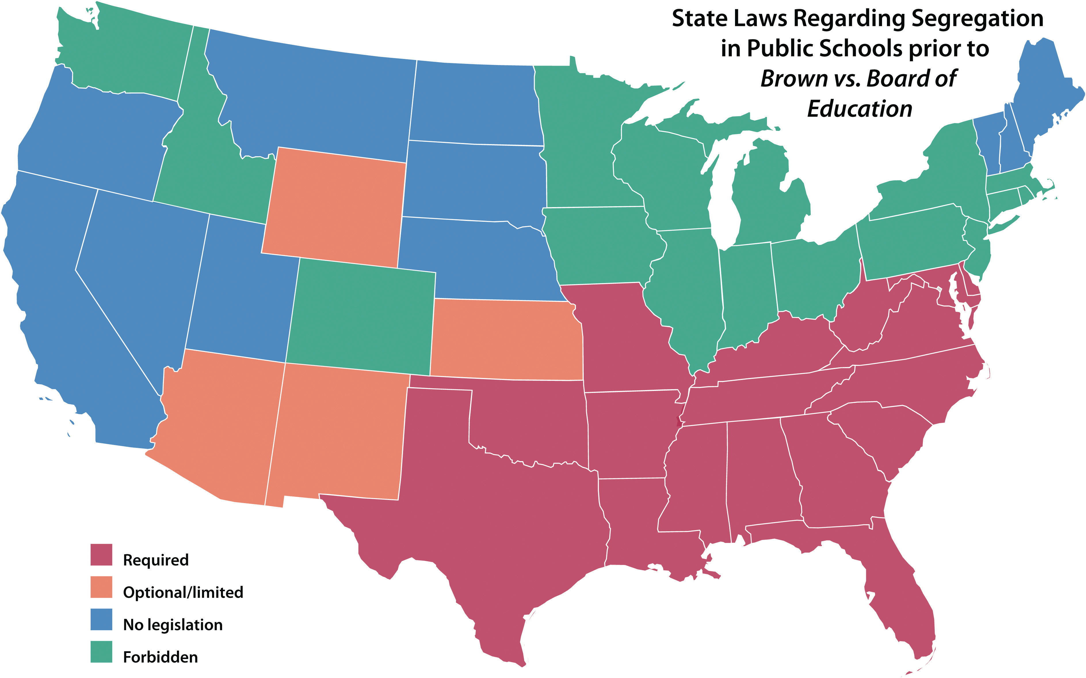 More states. Сегрегация в США карта. США расовая сегрегация в США карта. Расовая сегрегация в США по Штатам. Сегрегация в школах США карта.