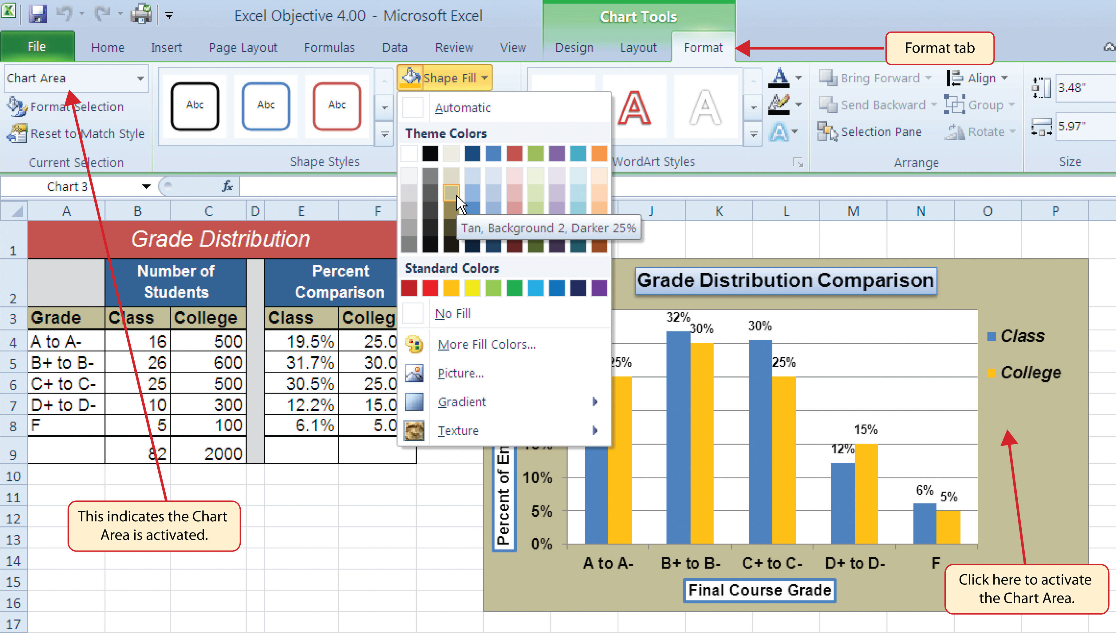 chart excel format data Formatting Charts
