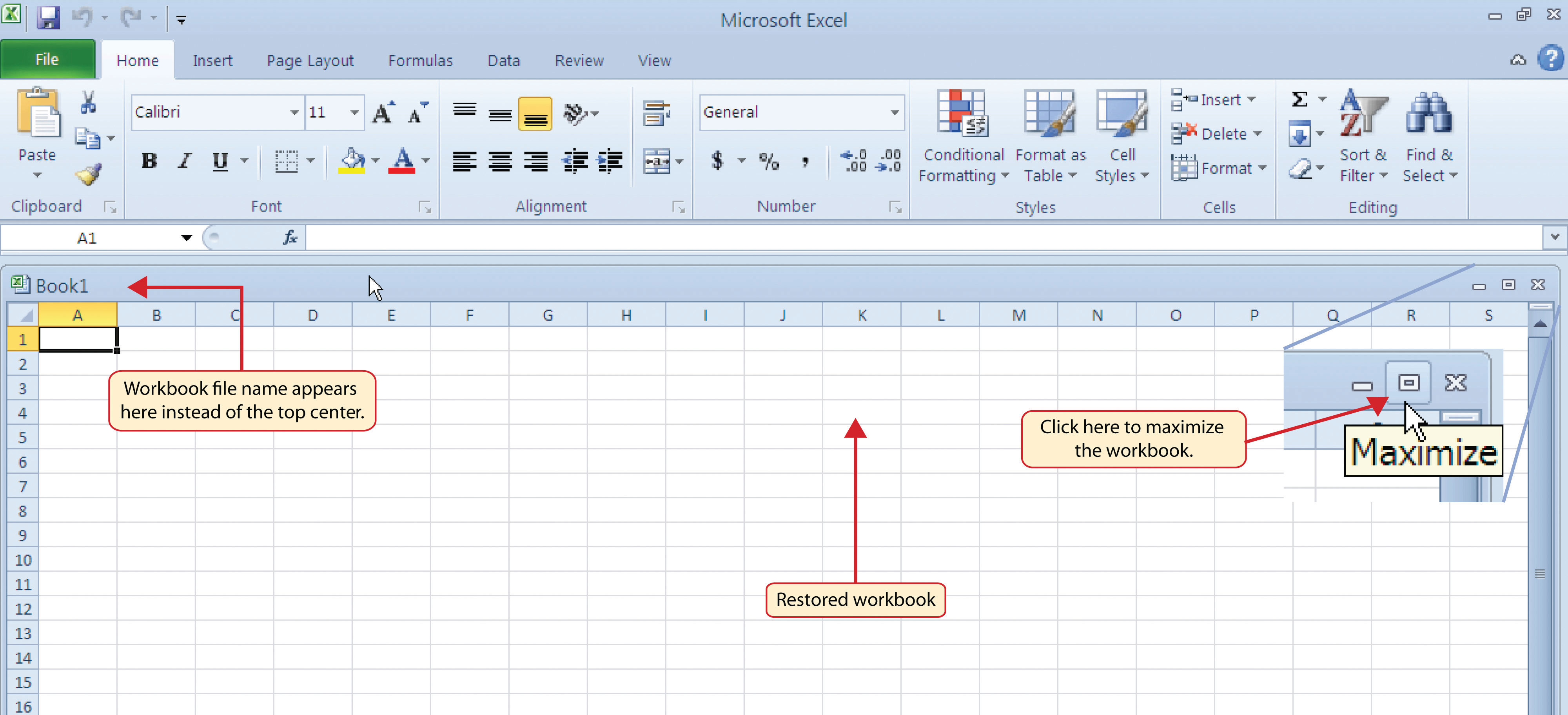 worksheet blank row of Microsoft® An Excel® Overview