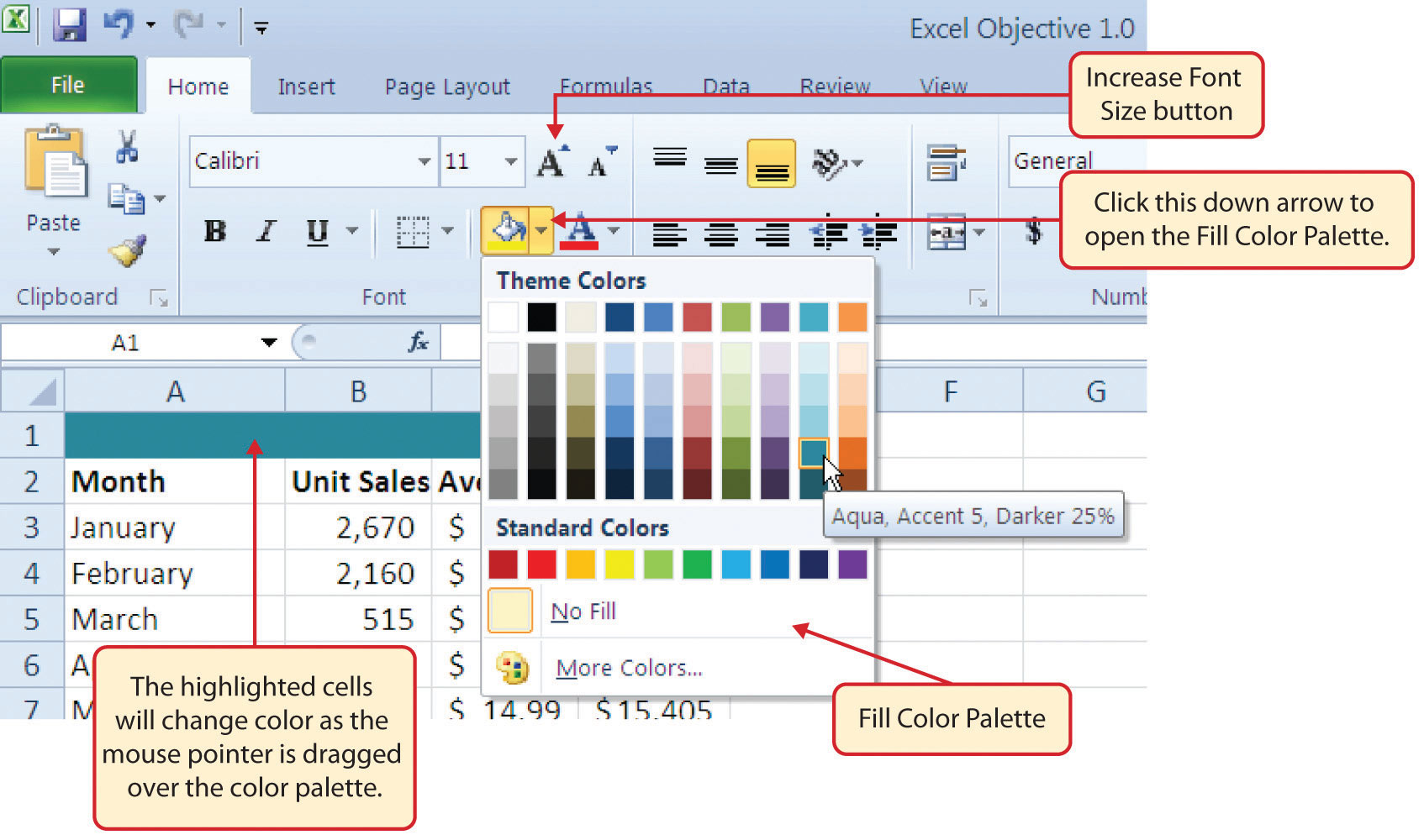 excel shading cells in Skills Fundamental